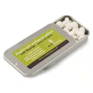 EcoLiving Peppermint Fluoride Toothpaste Tablets Tin
