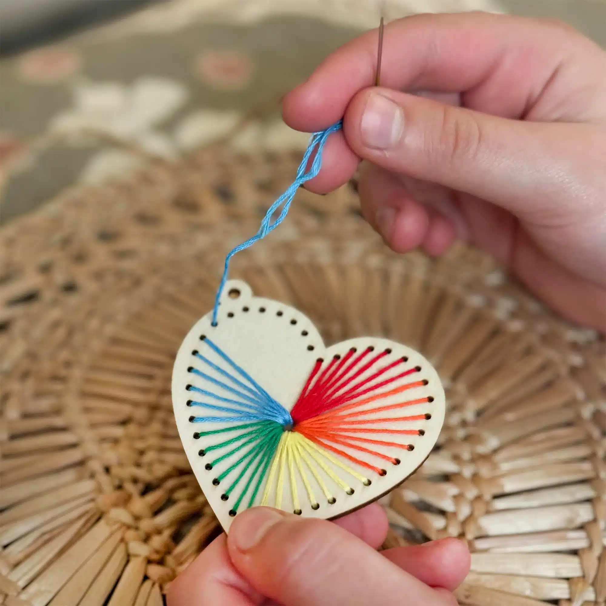 Cotton Twist Heart Stitch Keyring Kit