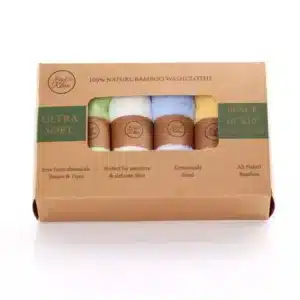Colourful Organic Bamboo Face Cloths: 6 Pack