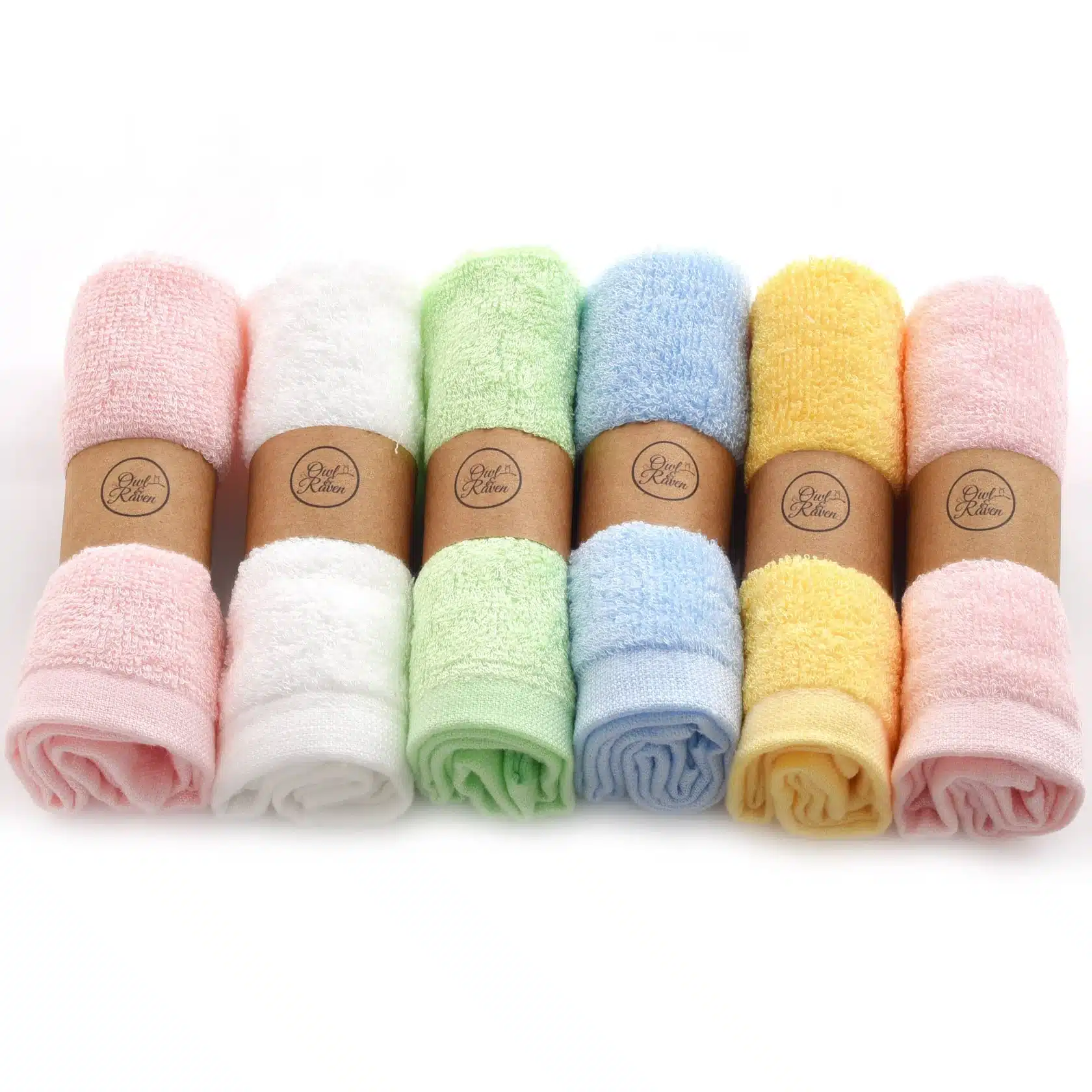 Colourful Organic Bamboo Face Cloths: 6 Pack - Image 2
