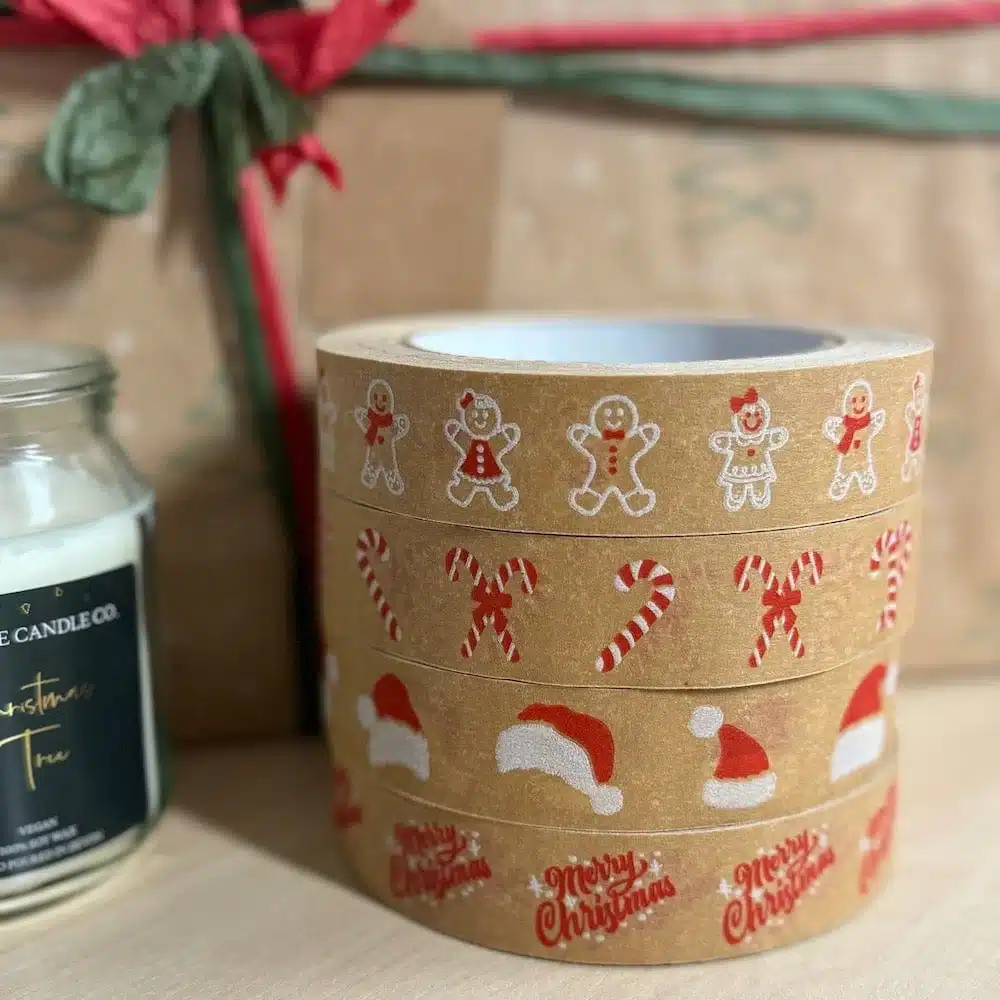 Festive Kraft Paper Tape - Gingerbread Characters - Image 2