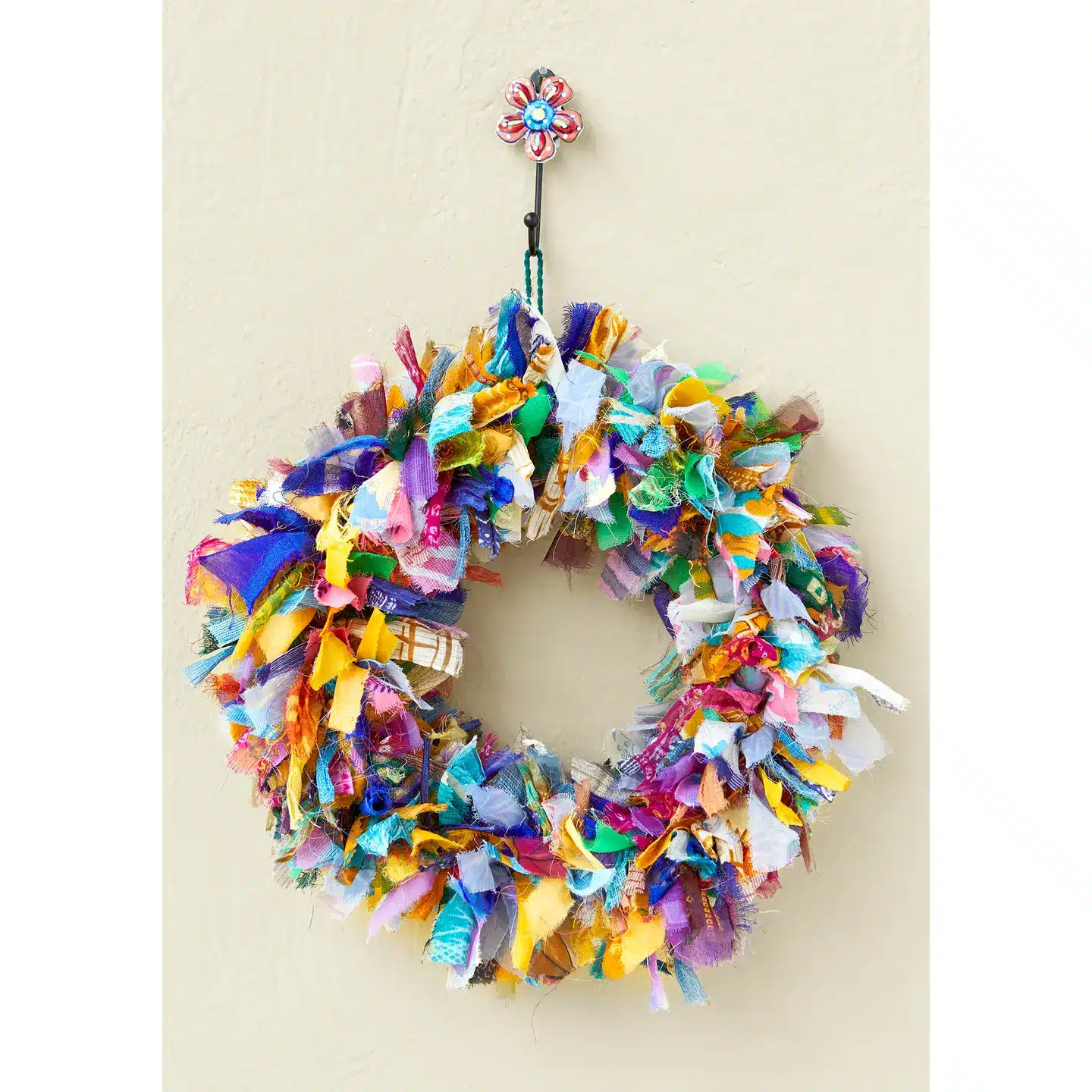 Recycled Sari Wreath Decoration - Small