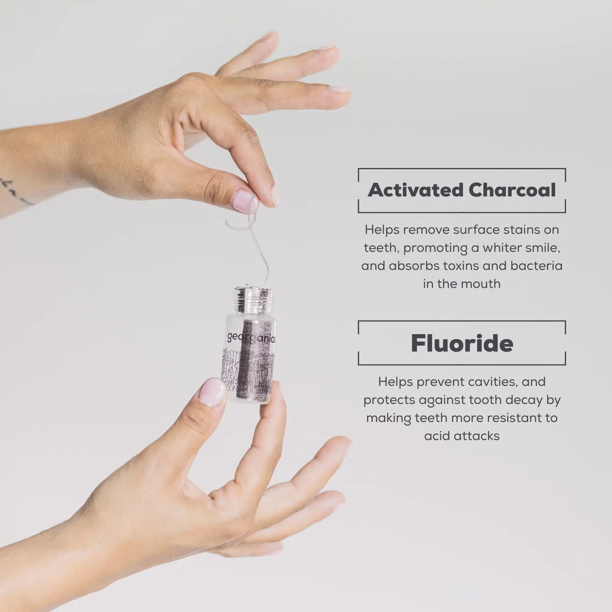 Georganics Fluoride Floss - Activated Charcoal - Image 2
